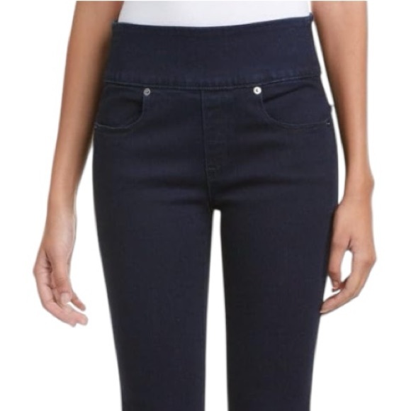 Spanx Signature Waist Slim Bootcut Jeans Dark Indigo Blue Midnight Rinse Size 31 - Picture 4 of 8